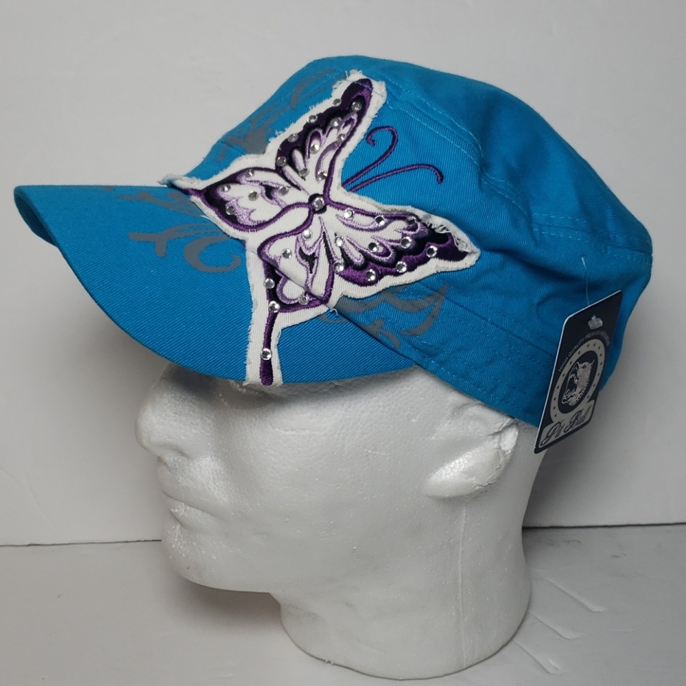 Pit Bull Women's Butterfly Blue Velcro Back Cap